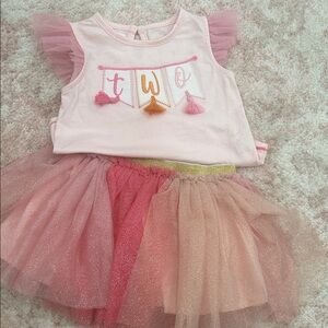 Mud Pie Pink and Gold Tulle